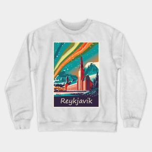 Reykjavik, Iceland, Travel poster Crewneck Sweatshirt